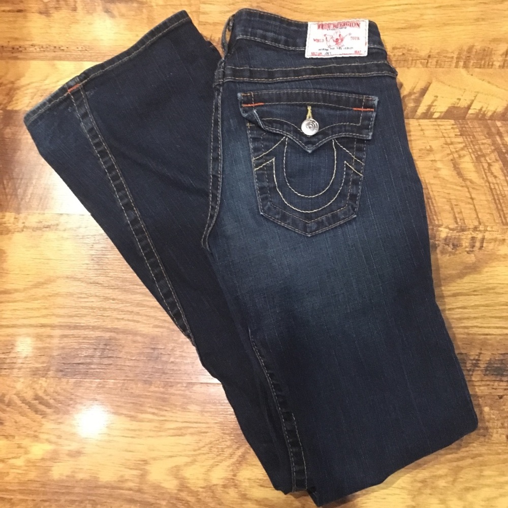 True Religion Dark Wash Boot Cut Jeans